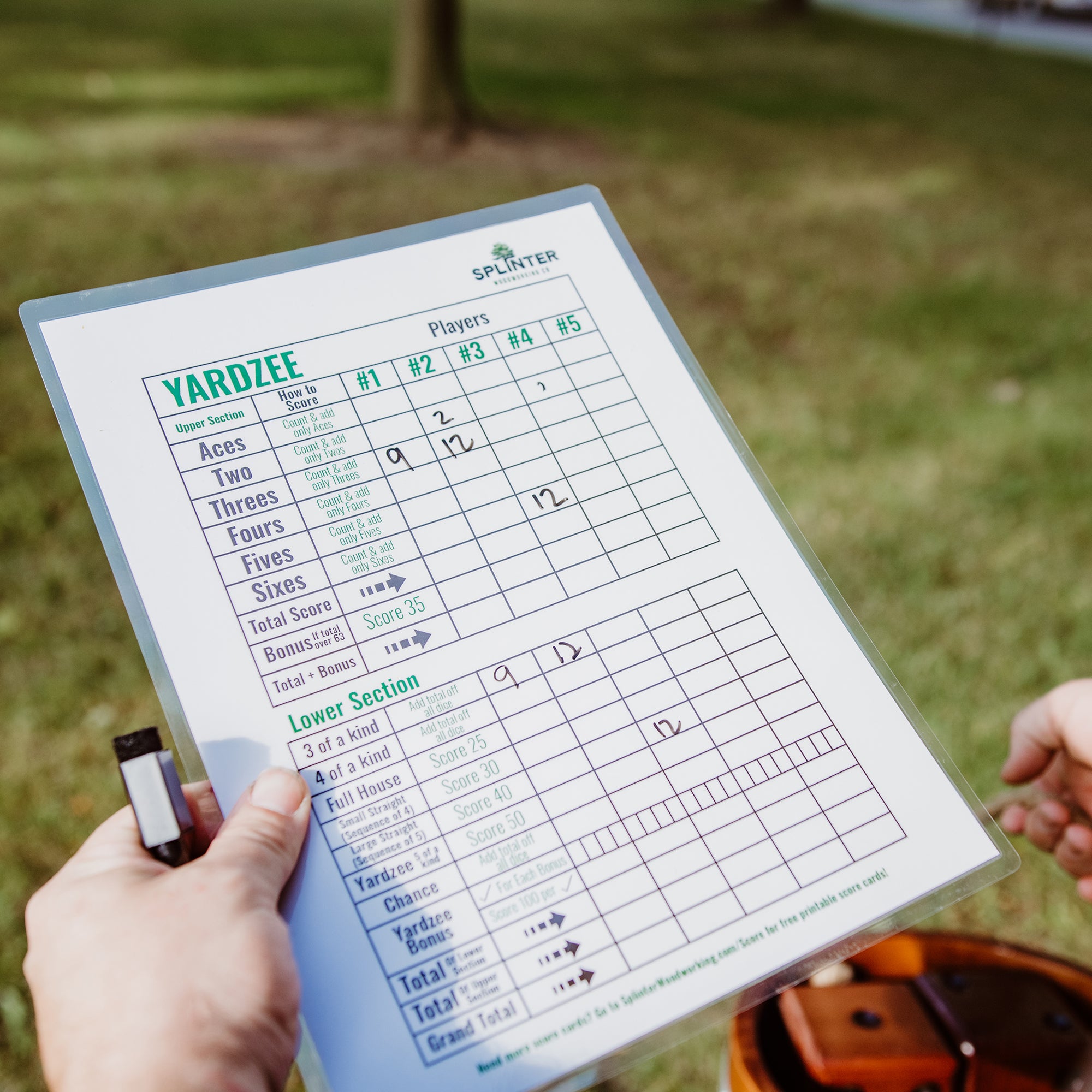 Yardzee & Farkle Giant Dice with Wooden Bucket (20+ Games Included)