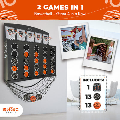 Low Post Lineup™ | Wall Mounted Basketball 4 In A Row
