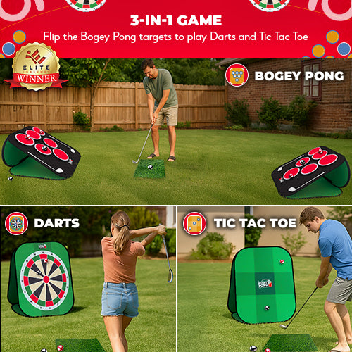 Bogey Pong | 3-in-1 Backyard Pong Golf Game Set