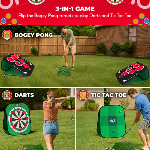 Bogey Pong | 3-in-1 Backyard Pong Golf Game Set