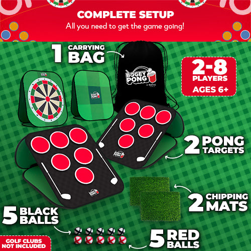 Bogey Pong | 3-in-1 Backyard Pong Golf Game Set