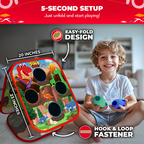Dino Frenzy | 2-in-1 Corn Hole Games for Kids