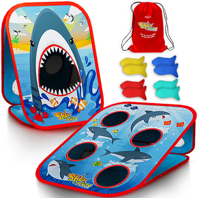 SWOOC Games – Shark Frenzy | 2-in-1 Bean Bag Toss Game for Kids with Carry Bag | 5-Second Setup and Storage | Outdoor Toys for Toddlers 3-5 | Toddler Outdoor Toys for Toddlers 1-3 | Kids Outside Toys 2-4 | Outside Toys for Toddlers 1-3 | Kids Outdoor Toys