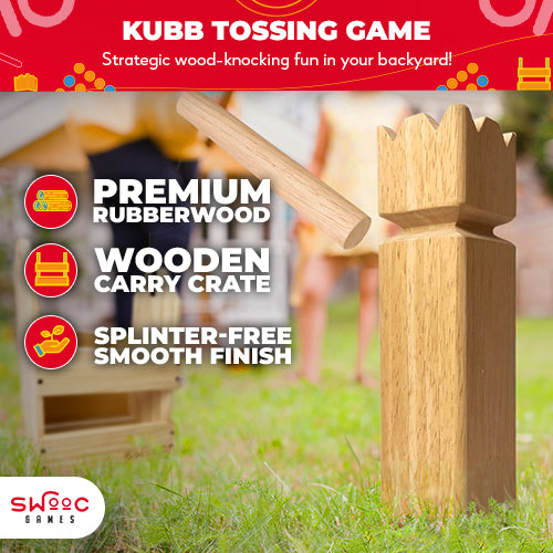 Kubb Yard Game With Crate