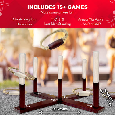 Premium Rustic Ring Toss Outdoor Game