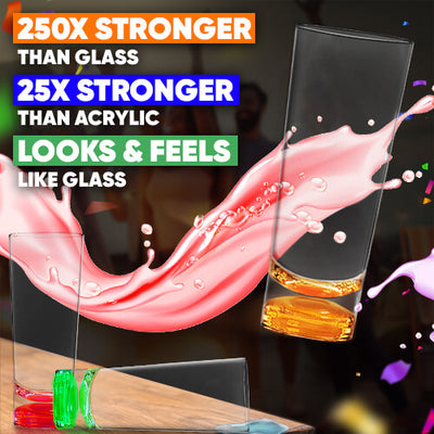 SWOOC - Unbreakable Tall Shot Glasses Set of 6 (2oz) - 250x Stronger Than Glass, 25x Stronger Than Acrylic - Colorful & Dishwasher-Safe - Tequila Shot Glasses - Shot Glass Set - Unique Shot Glasses - Plastic Glasses Drinking - Unbreakable Glasses Drinking