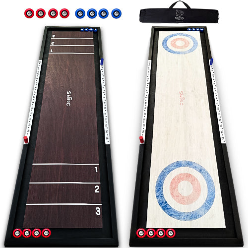 2-in-1 Shuffleboard and Curling Game