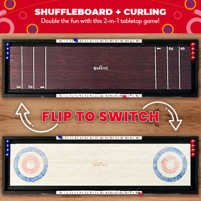 2-in-1 Premium Shuffleboard and Curling Game