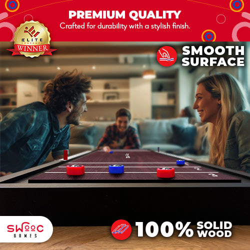 2-in-1 Premium Shuffleboard and Curling Game