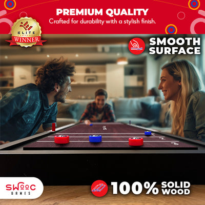 2-in-1 Premium Shuffleboard and Curling Game