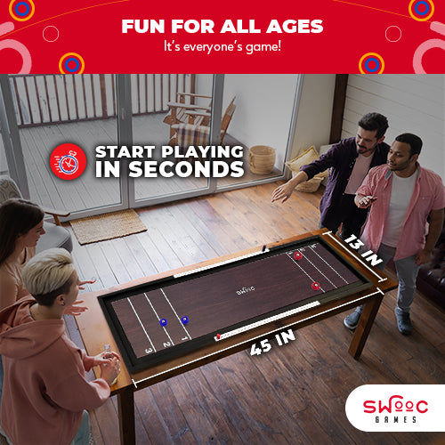 2-in-1 Premium Shuffleboard and Curling Game