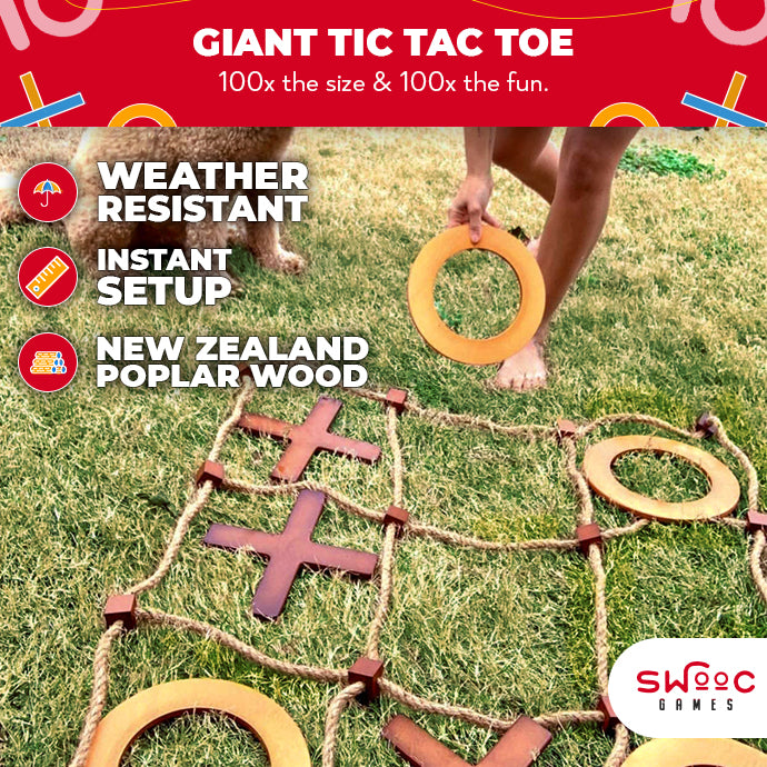 Giant Wooden Tic Tac Toe Game