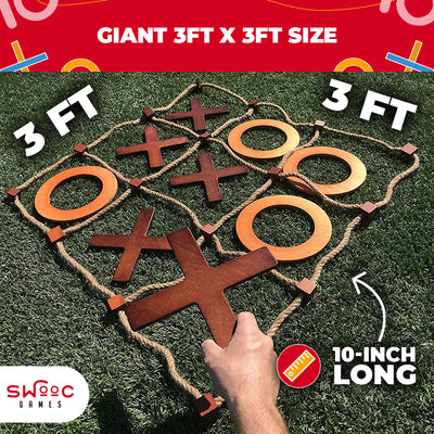 Giant Wooden Tic Tac Toe Game