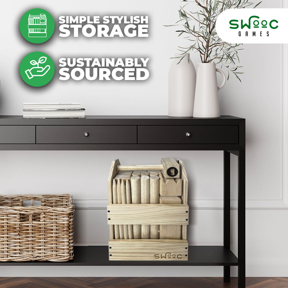 Kubb Yard Game With Crate