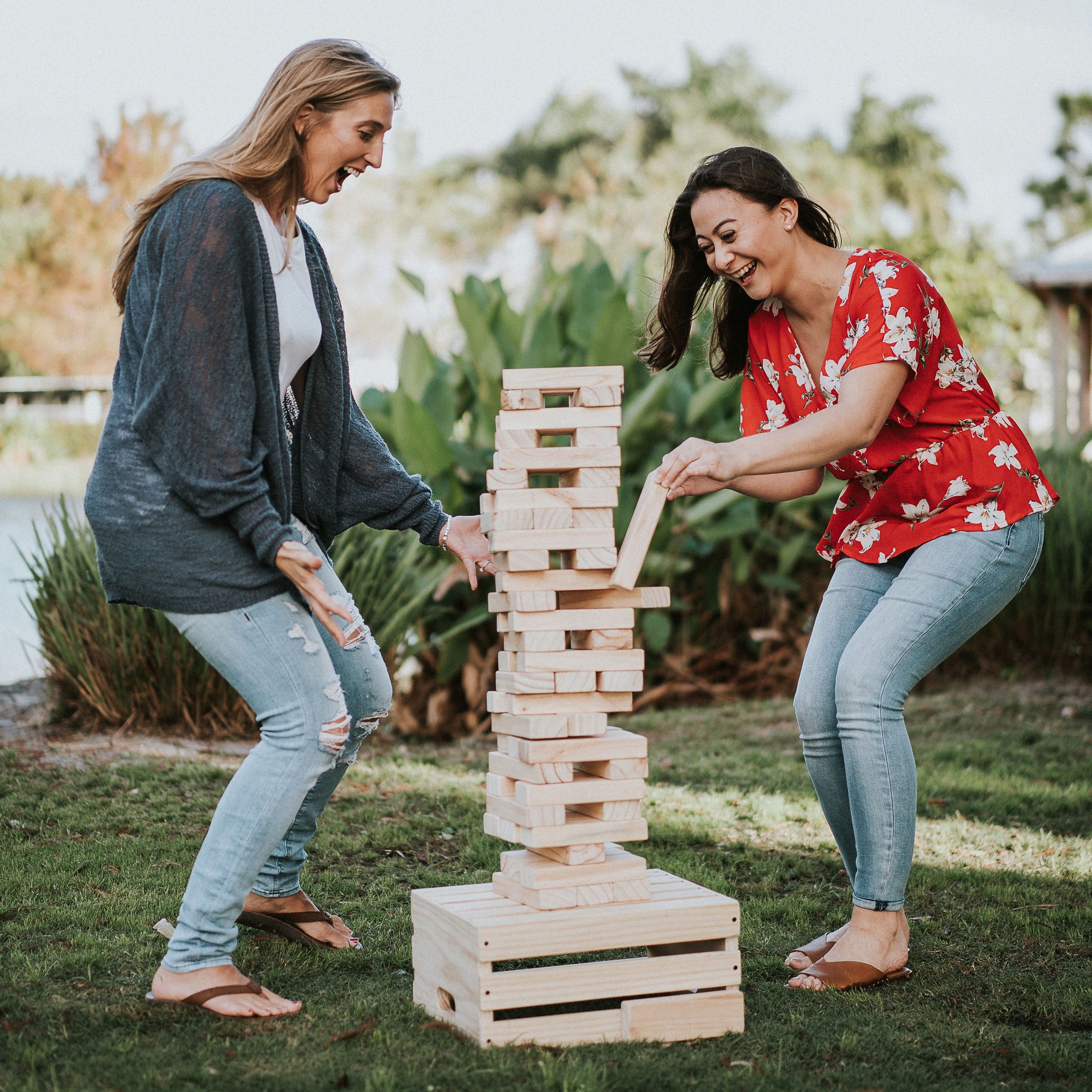 Premium Giant Tower Game w/ Storage Crate