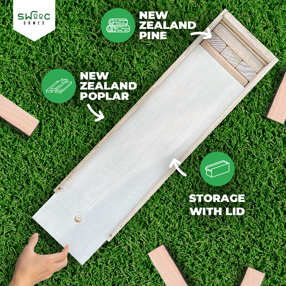 Giant Tower Game w/ Straightener, Table & Storage Box