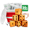 Yardzee & Farkle Giant Dice with Collapsible Bucket (20+ Games Included)