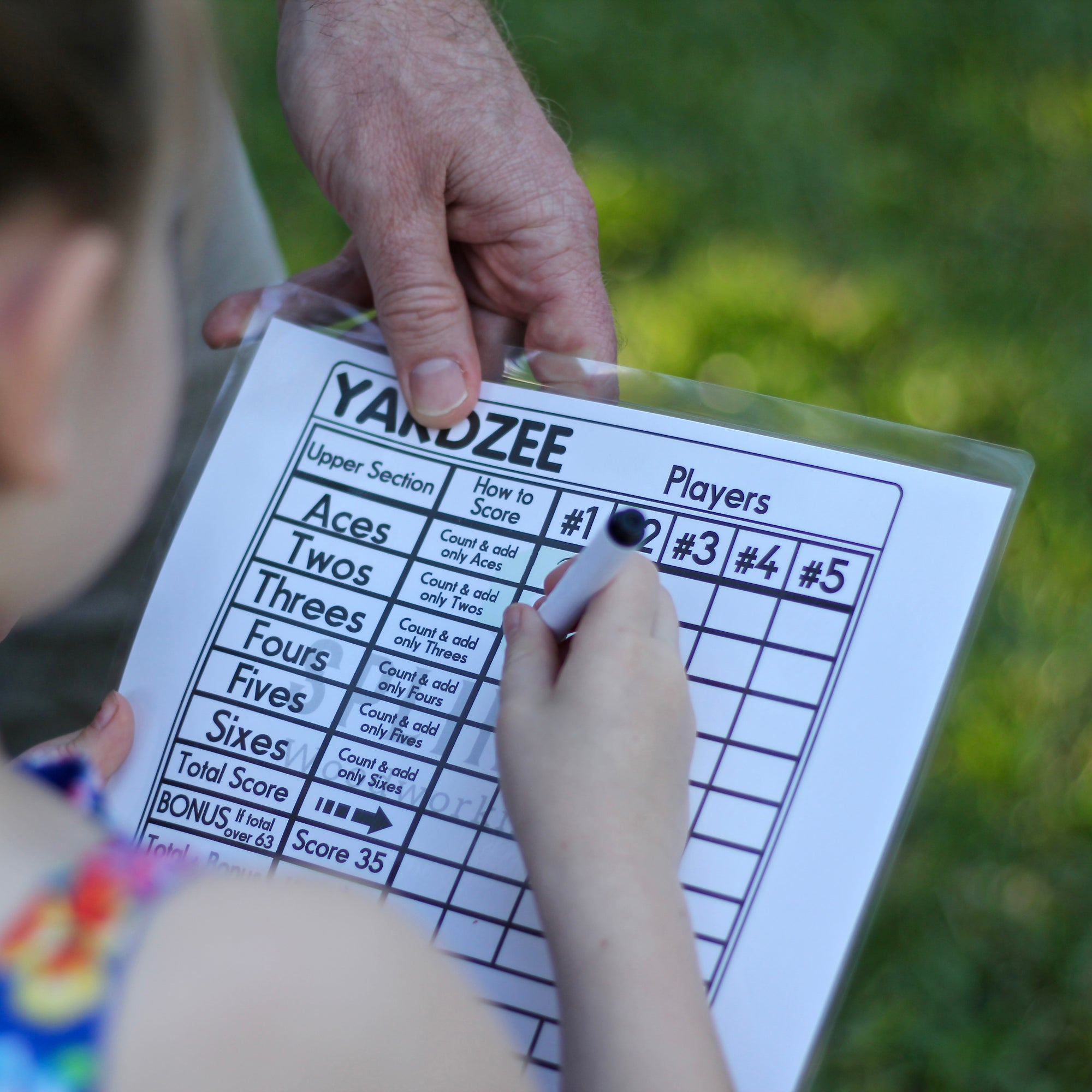 Yardzee & Farkle Giant Dice with Collapsible Bucket (20+ Games Included)