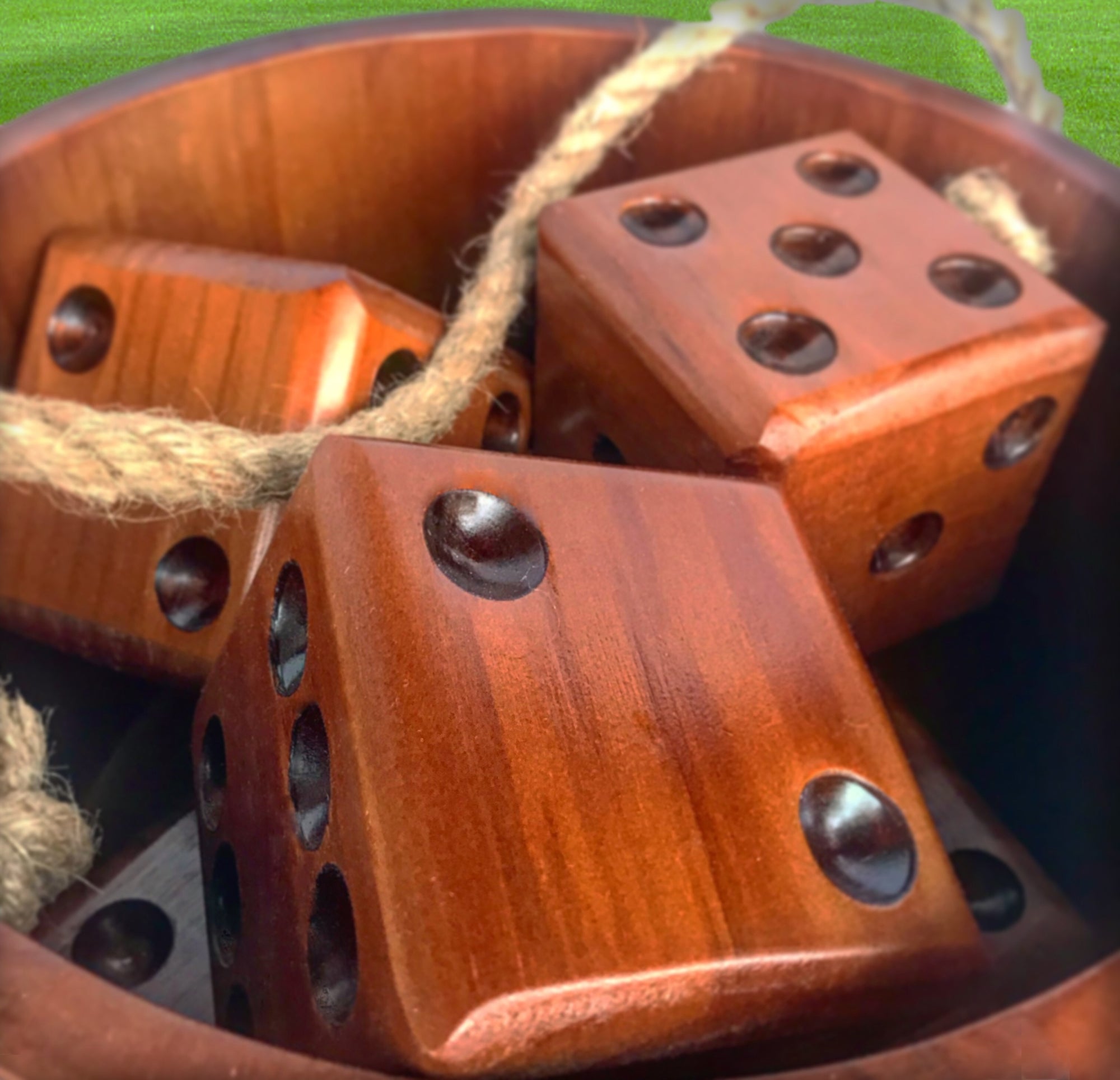 Yardzee & Farkle Giant Dice with Wooden Bucket (20+ Games Included)